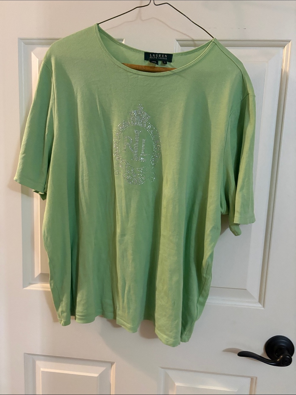 Lauren Ralph Lauren Mint Green Short-Sleeve T-Shirt with Crystal Logo